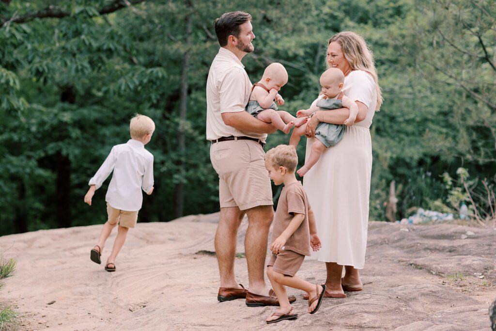 Outdoor family photography in Georgia with timeless styling