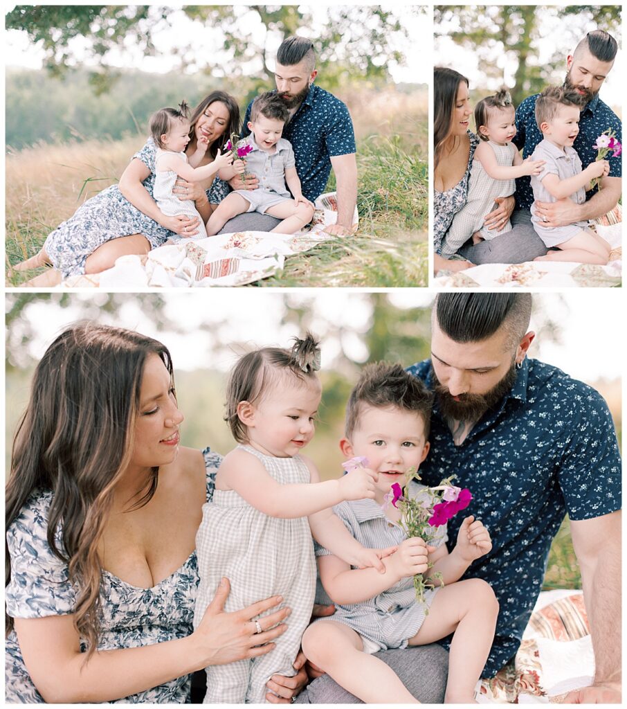 Dad and son in soft button-up shirts, summer session Dallas GA