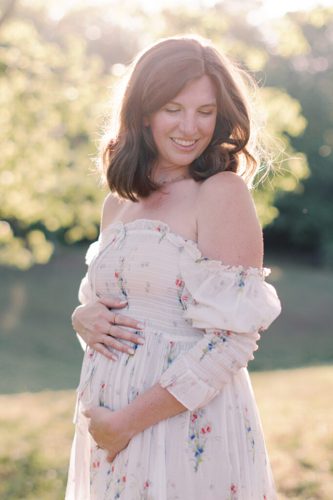 Outdoor motherhood portrait during extended family session in Dallas GA